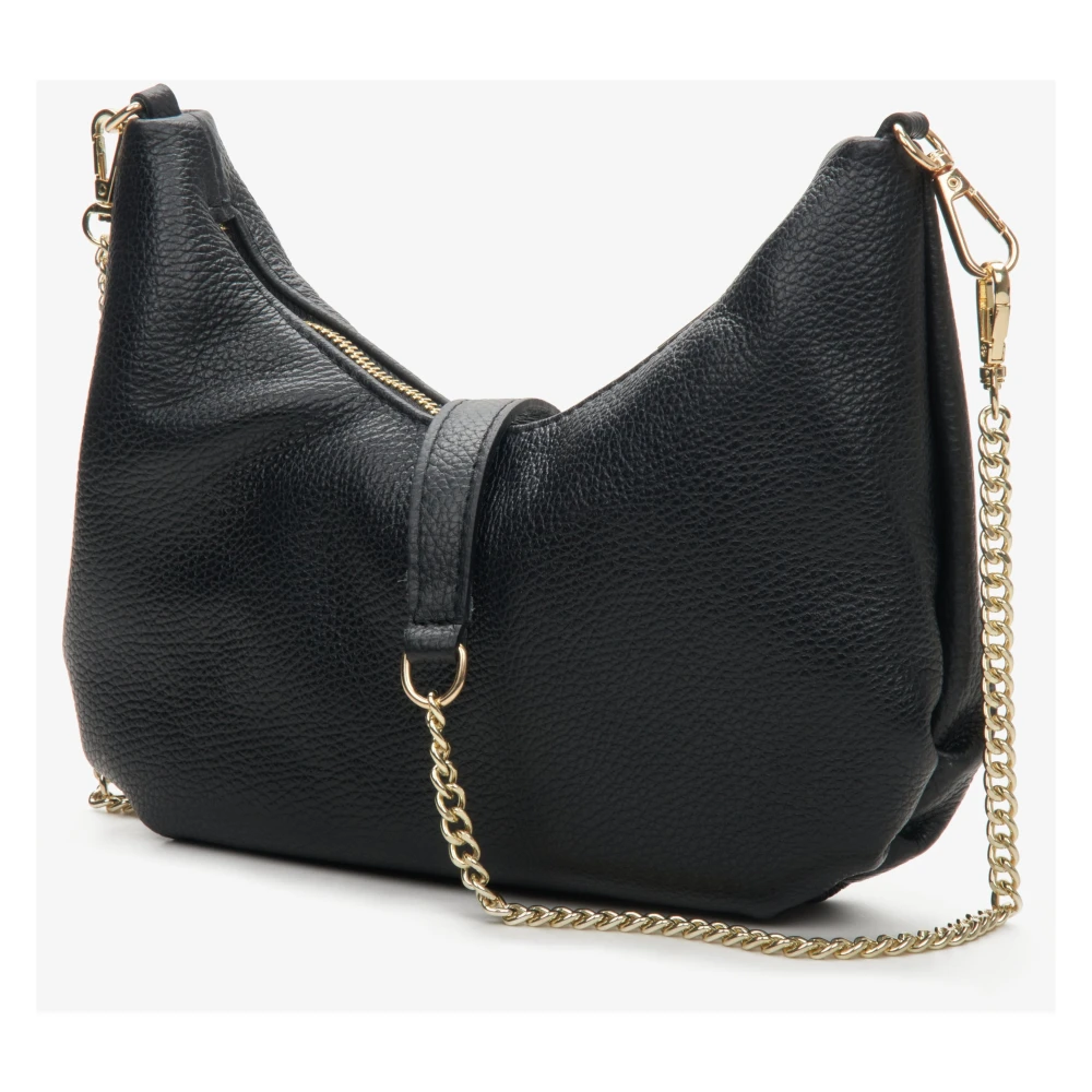 Estro Dames Zwarte Baguette Handtas gemaakt van Echt Italiaans Leer Er00114117 Black Dames