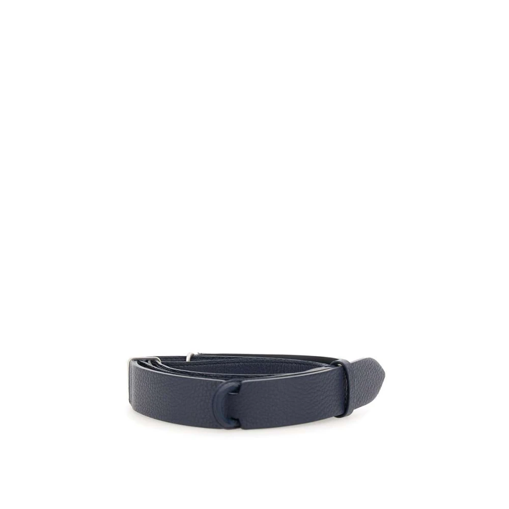 Orciani Blauwe Leren Riemen Blue Heren