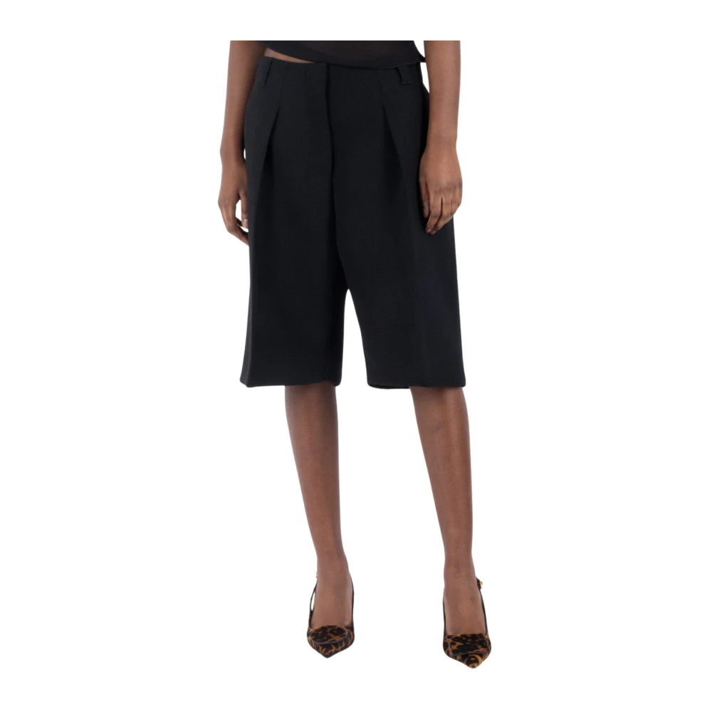 Jacquemus Hoge Taille Bermuda Shorts Ovalo Black Dames