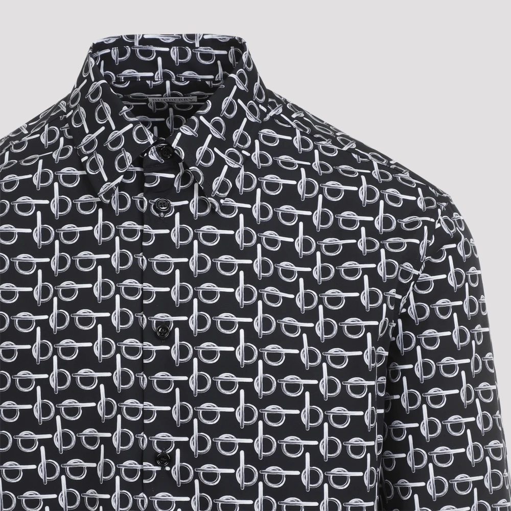 Burberry Zwarte Shirts voor Mannen Black Heren