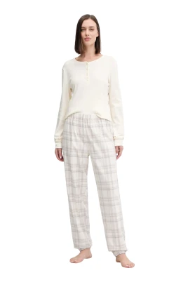 Pyjamasset i bomull med knappar