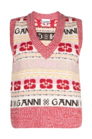 MultiColour Intarsia-Strik Logo Vest
