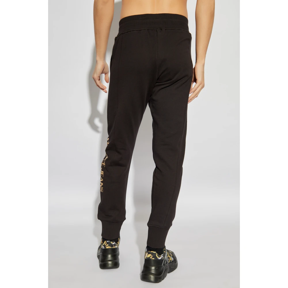 Versace Jeans Couture Sweatpants met bedrukt logo Black Heren
