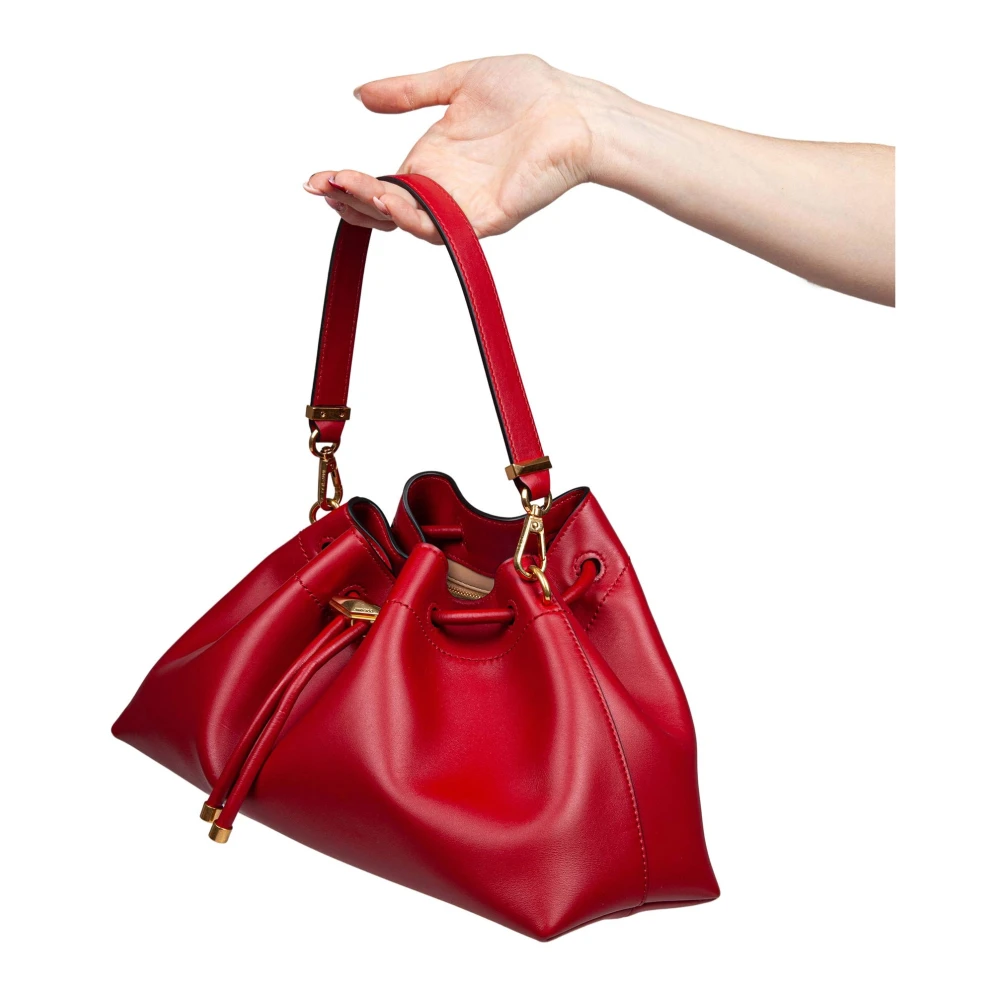 Jimmy Choo Rode Leren Bucket Bag met Trekkoord Red Dames