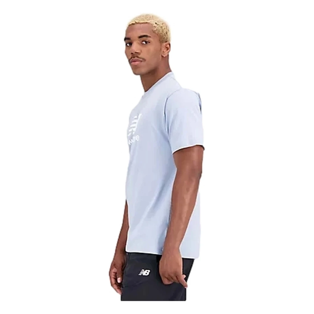 New Balance Essentials Staked Logo T-shirt Blue Heren