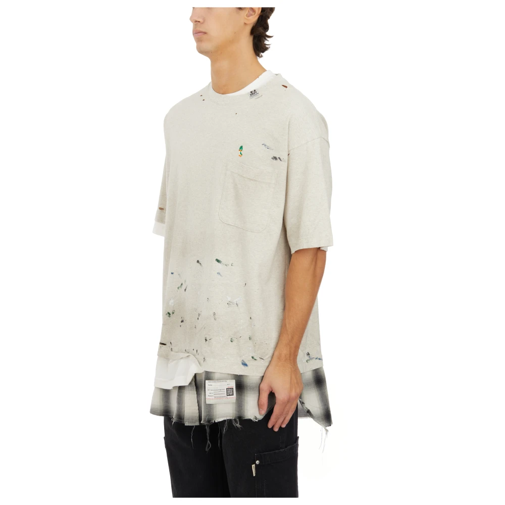 Mihara Yasuhiro Katoenen Drielaagse T-Shirt White Heren