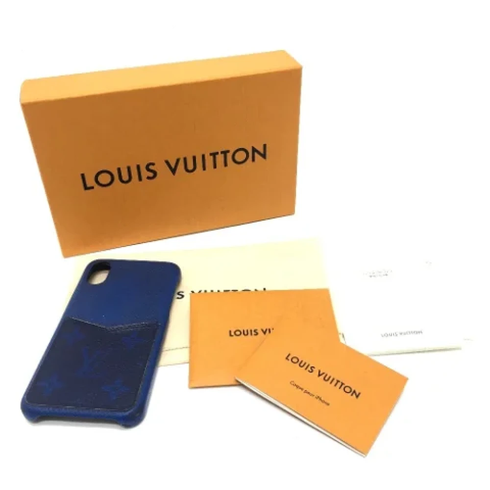 Louis Vuitton Vintage Pre-owned Leather home-office Blue Dames