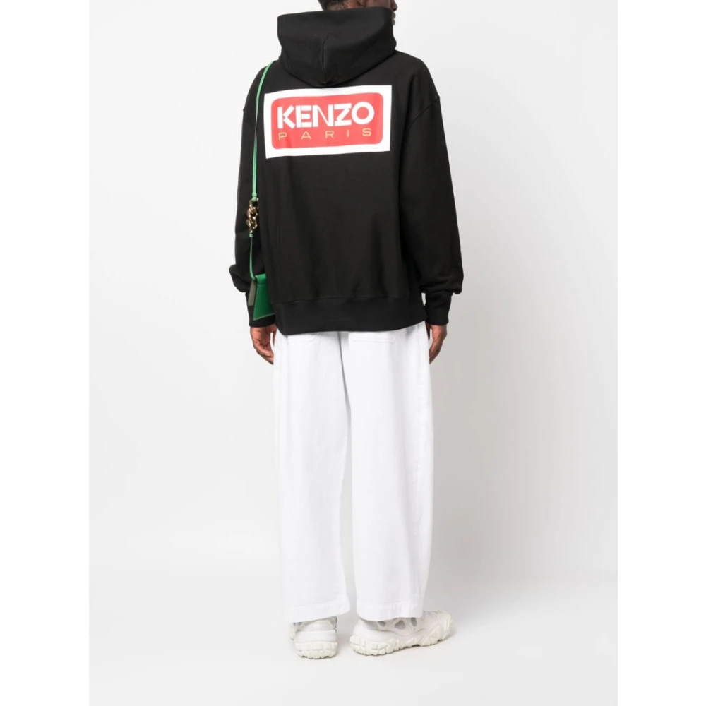 Kenzo Zwarte Logo-Print Hoodie Black Heren