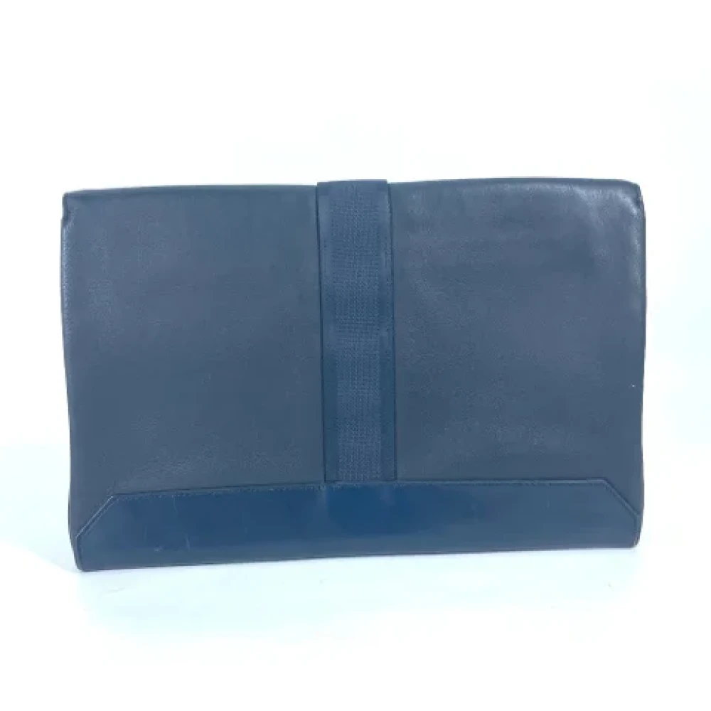 Hermès Vintage Pre-owned Leather clutches Blue Dames