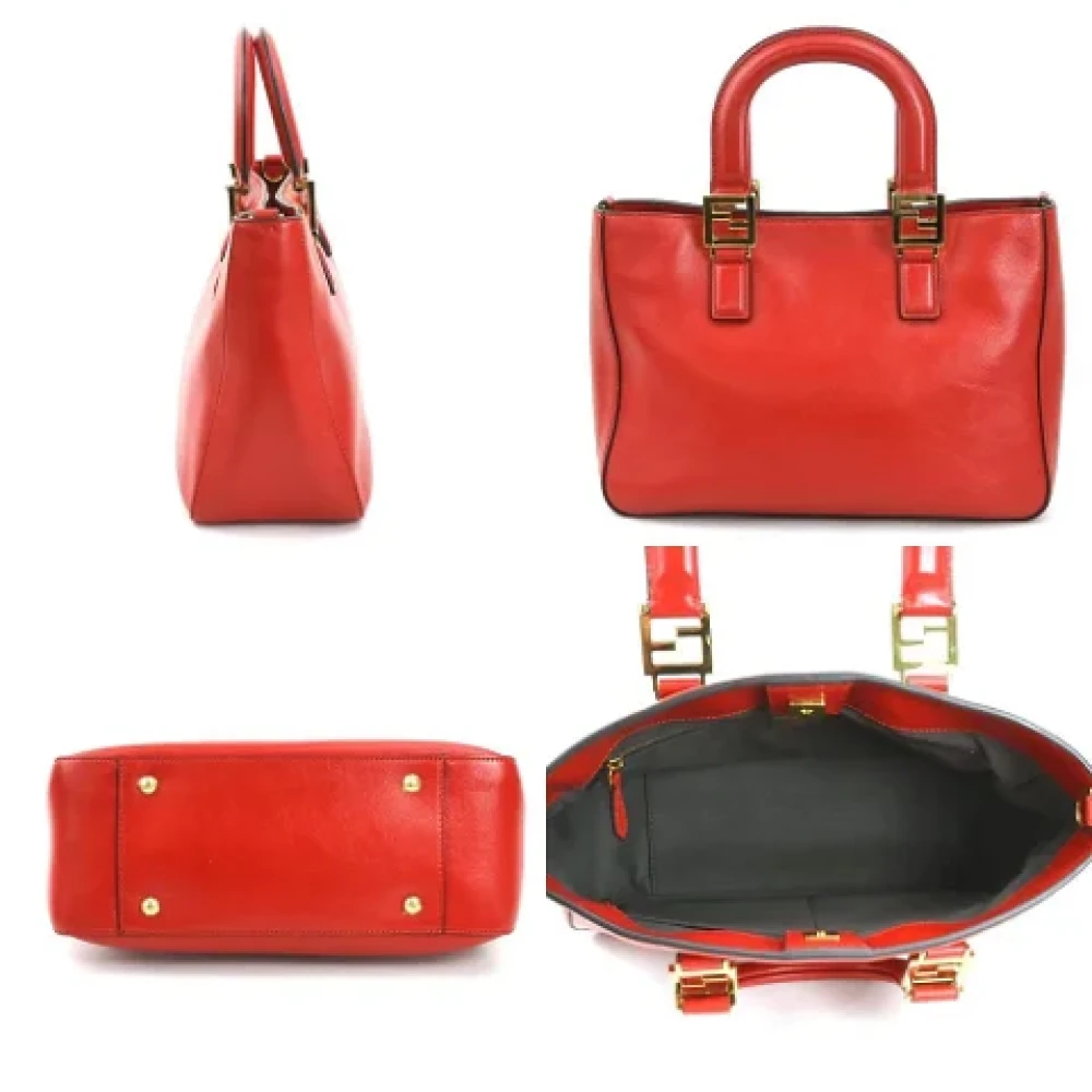 Fendi Vintage Pre-owned Leather handbags Red Dames