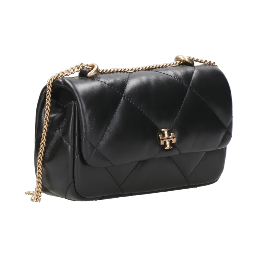 TORY BURCH Zwarte Nappa Chevron Gewatteerde Crossbody Tas Black Dames