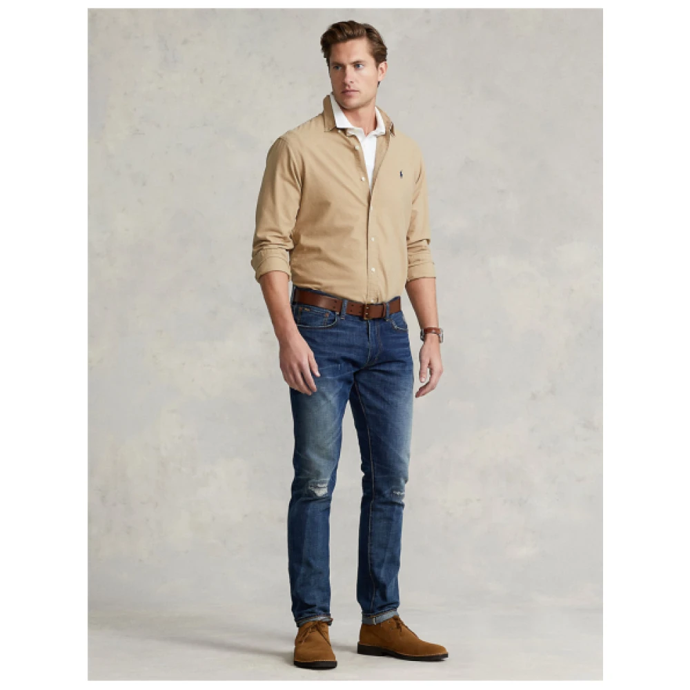 Polo Ralph Lauren Slim Fit Oxford Overhemd in Surrey Tan Beige Heren