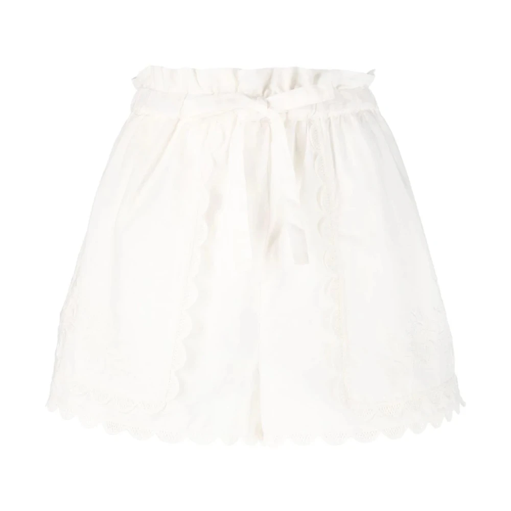 Ulla Johnson Women's Beige Linen Cotton Casual Shorts