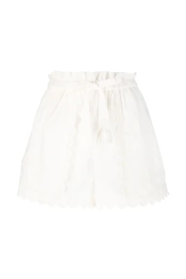 Beige Linne Bomull Avslappnade Shorts
