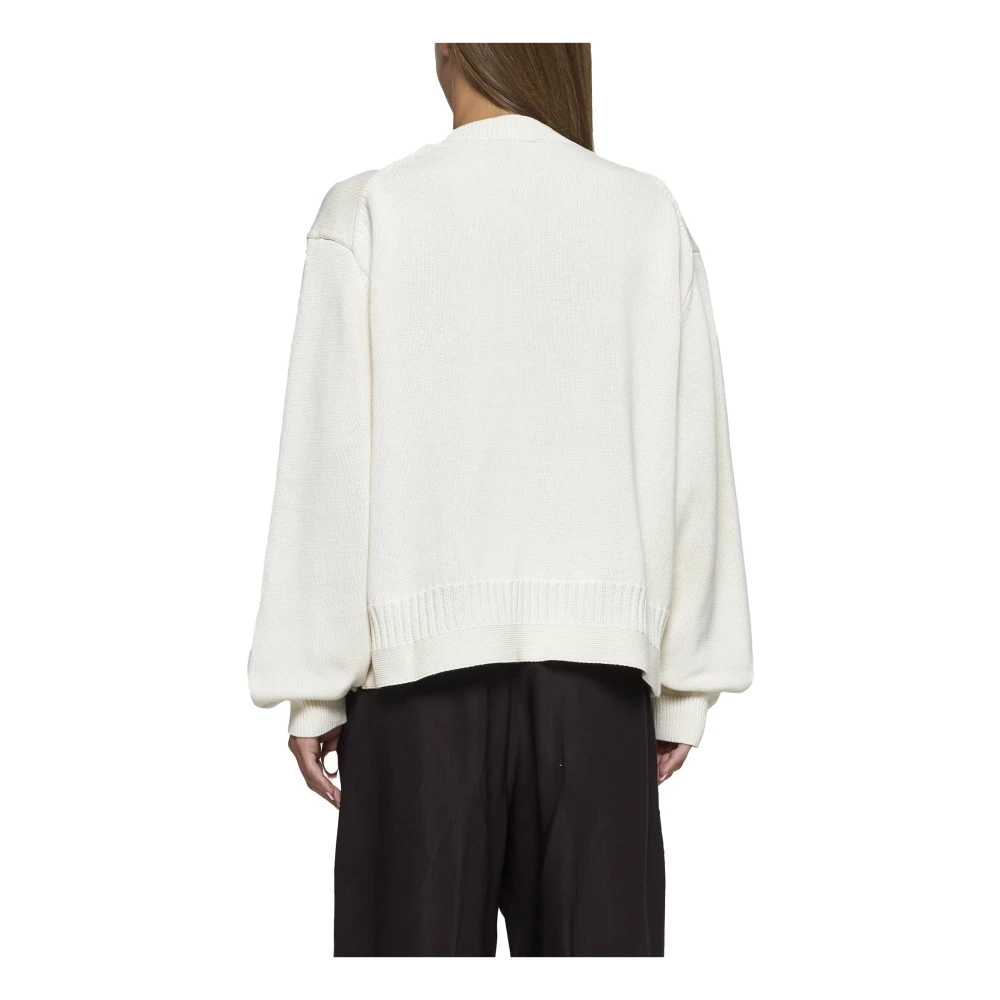 Studio Nicholson Rib Crew Neck Sweaters White Dames