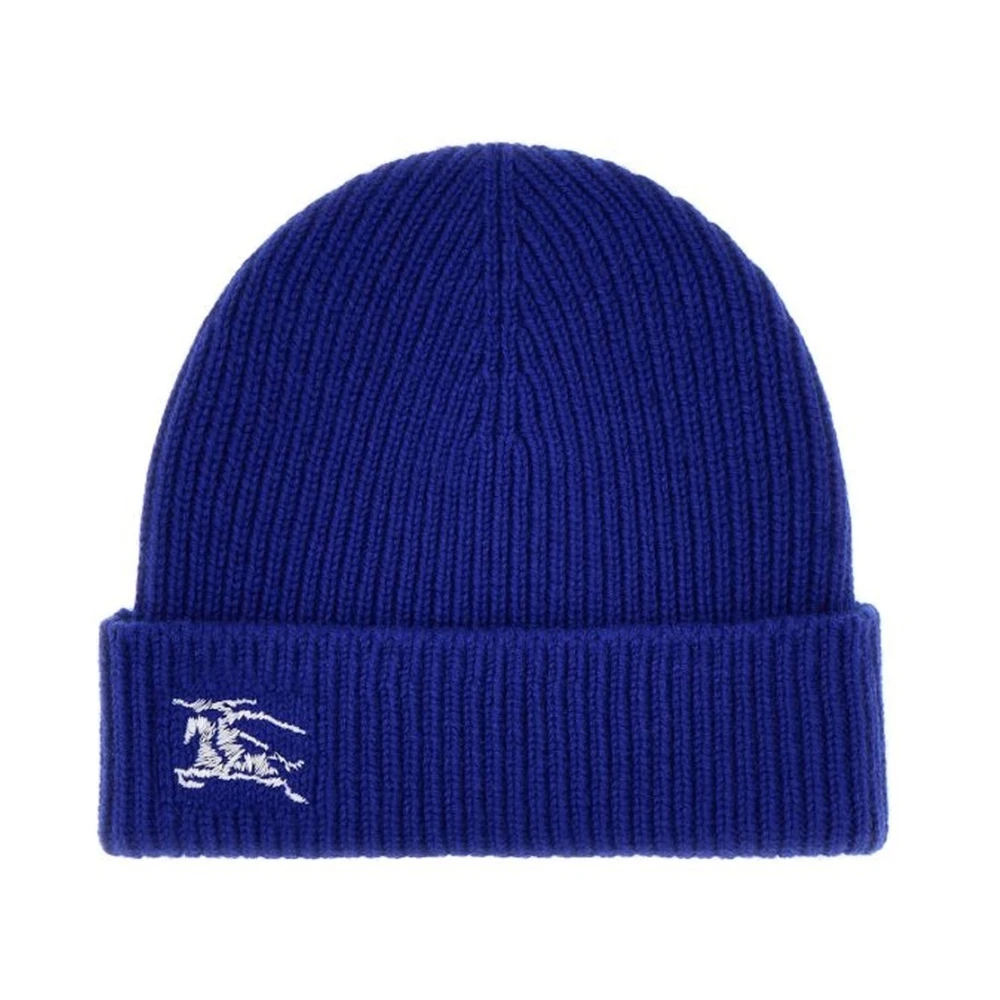Burberry Men's Blue Cashmere Beanie Hat Aw24
