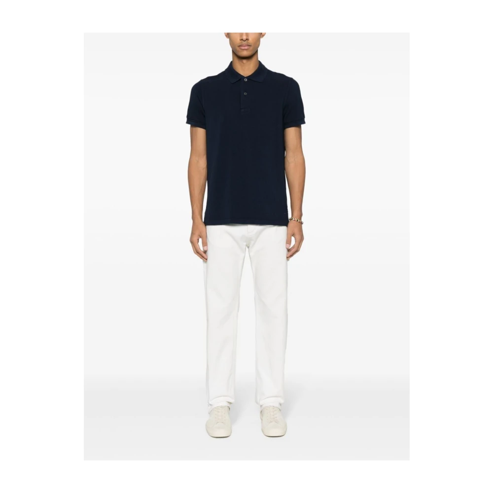 Tom Ford Blauw Poloshirt Geborduurd Logo Blue Heren