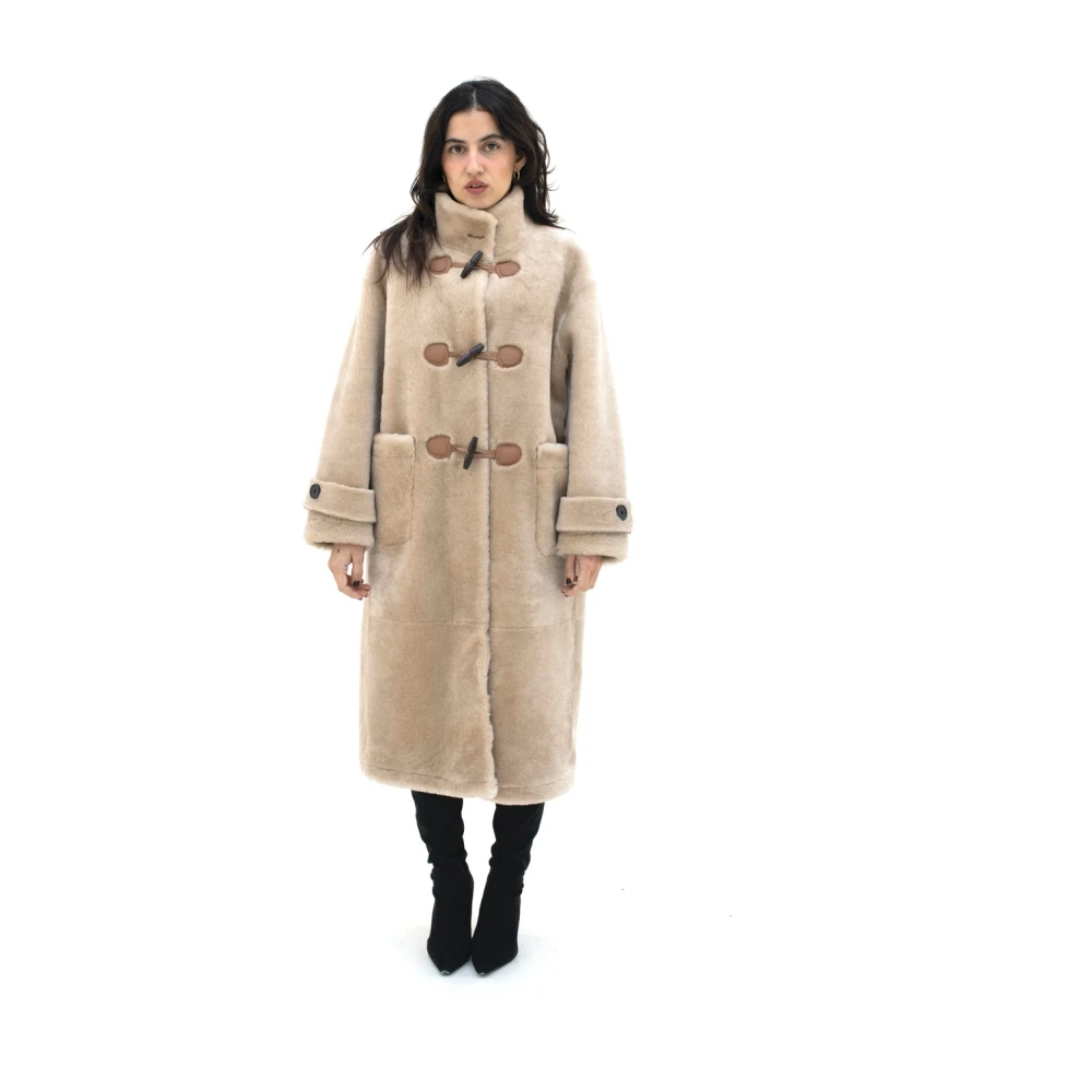 Just Things we Like Fufu Shearling Coat Brown Dames