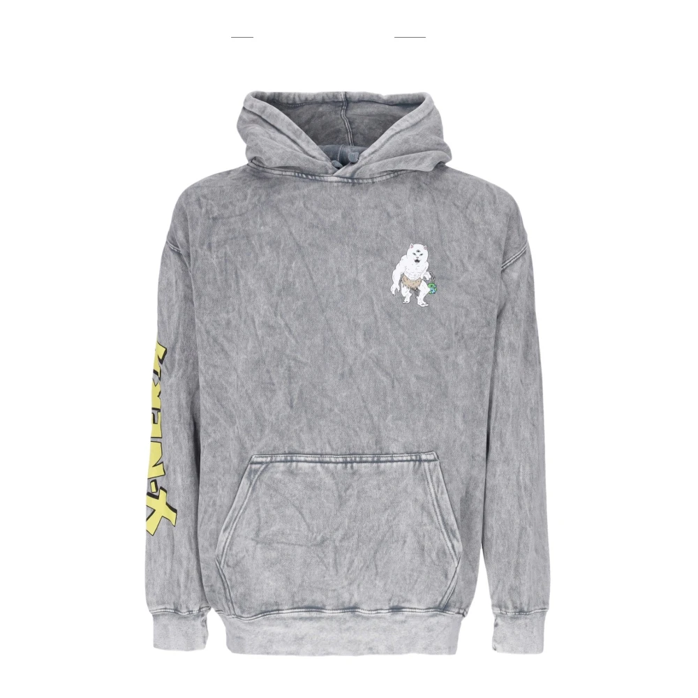 Ripndip Houtskool Mineraal Was Hoodie met X-nerm Print Gray Heren