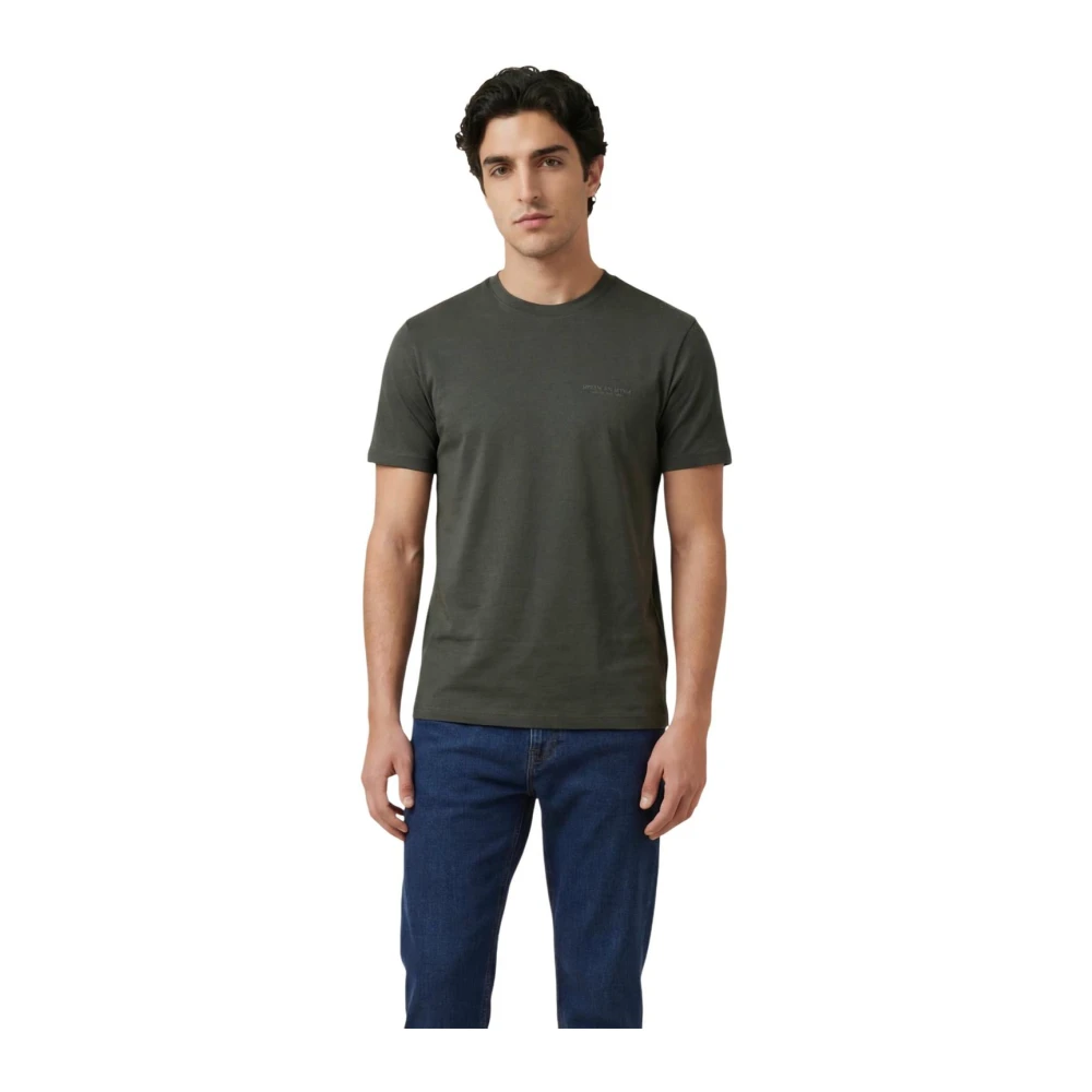 Armani Exchange Men's Green Short Sleeve Round Neck Cotton T-Shirt - T-Shirts - Xs- Tops