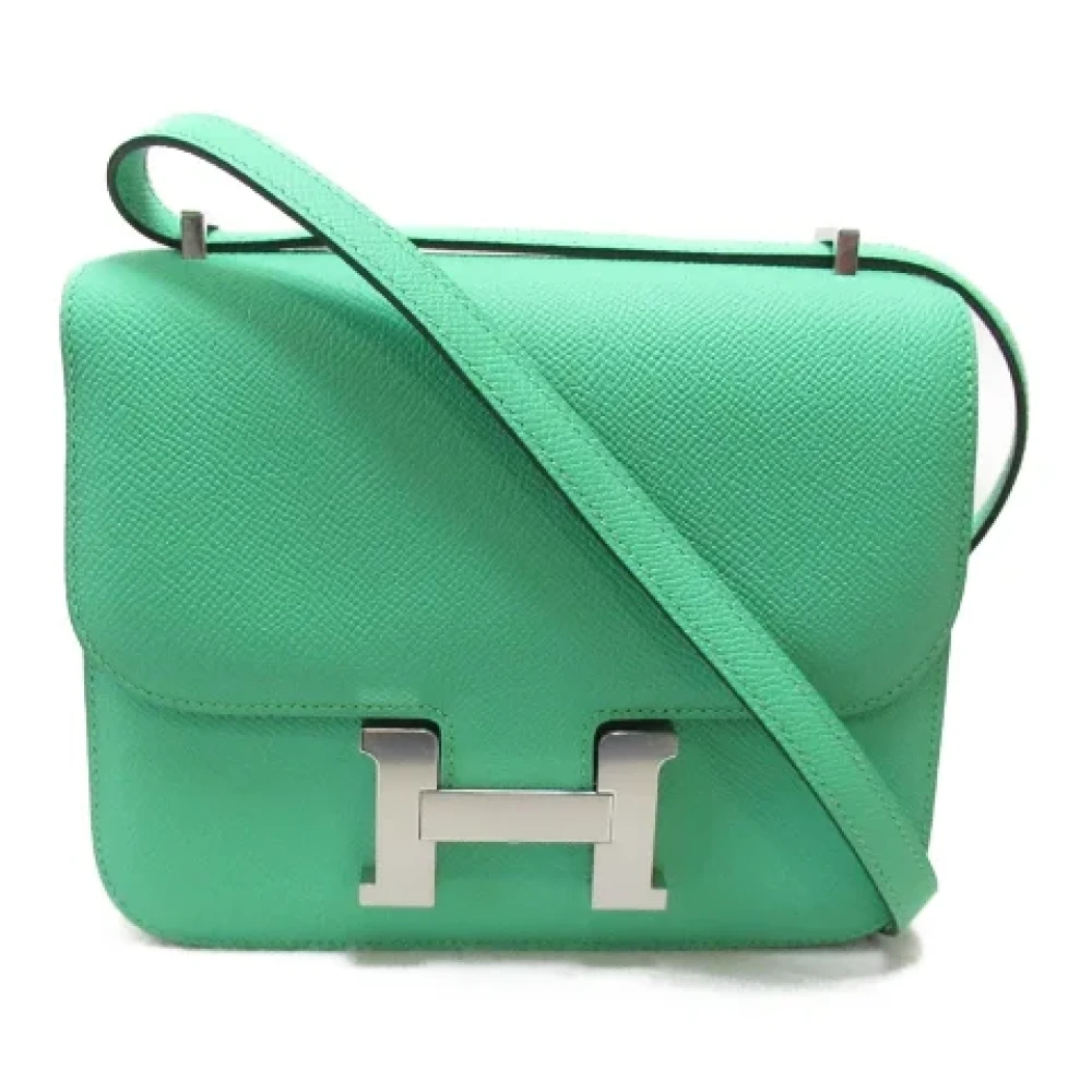 Hermès Vintage Pre-owned Leather crossbody-bags Green Dames