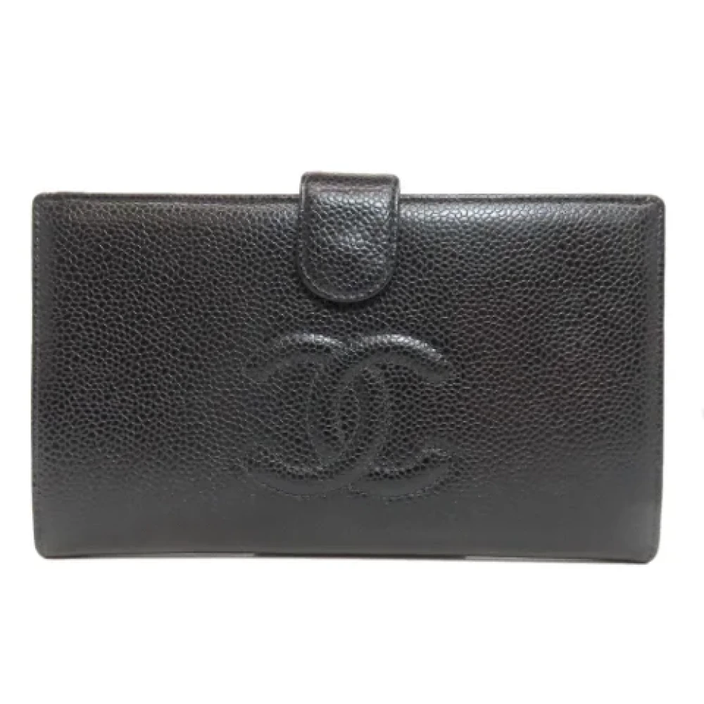 Chanel Vintage Pre-owned Leather wallets Black Dames