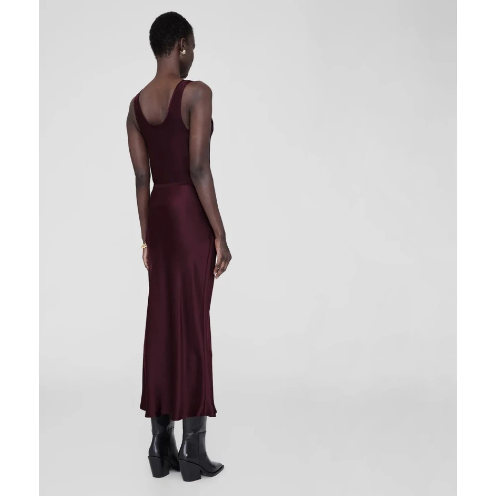 Anine Bing Zijden Bar Rok Purple Dames