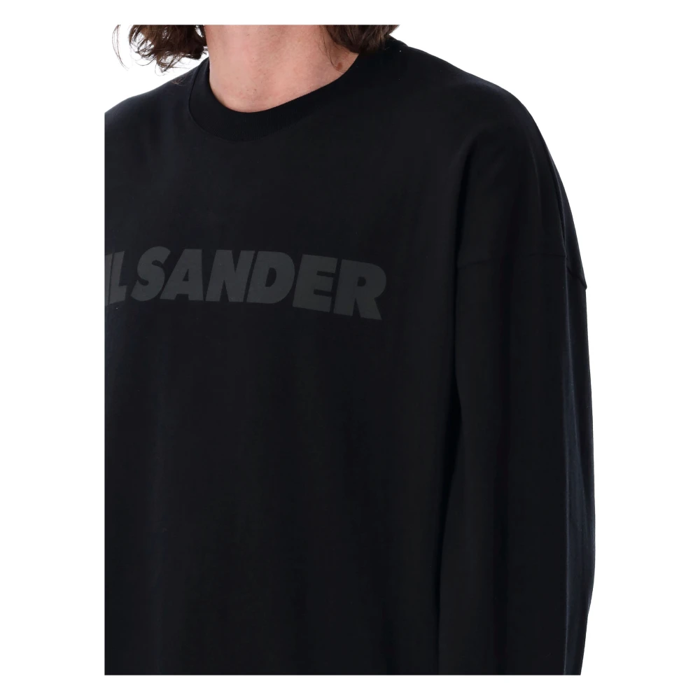 Jil Sander Zwart Logo T-shirt Oversized Stijl Black Heren