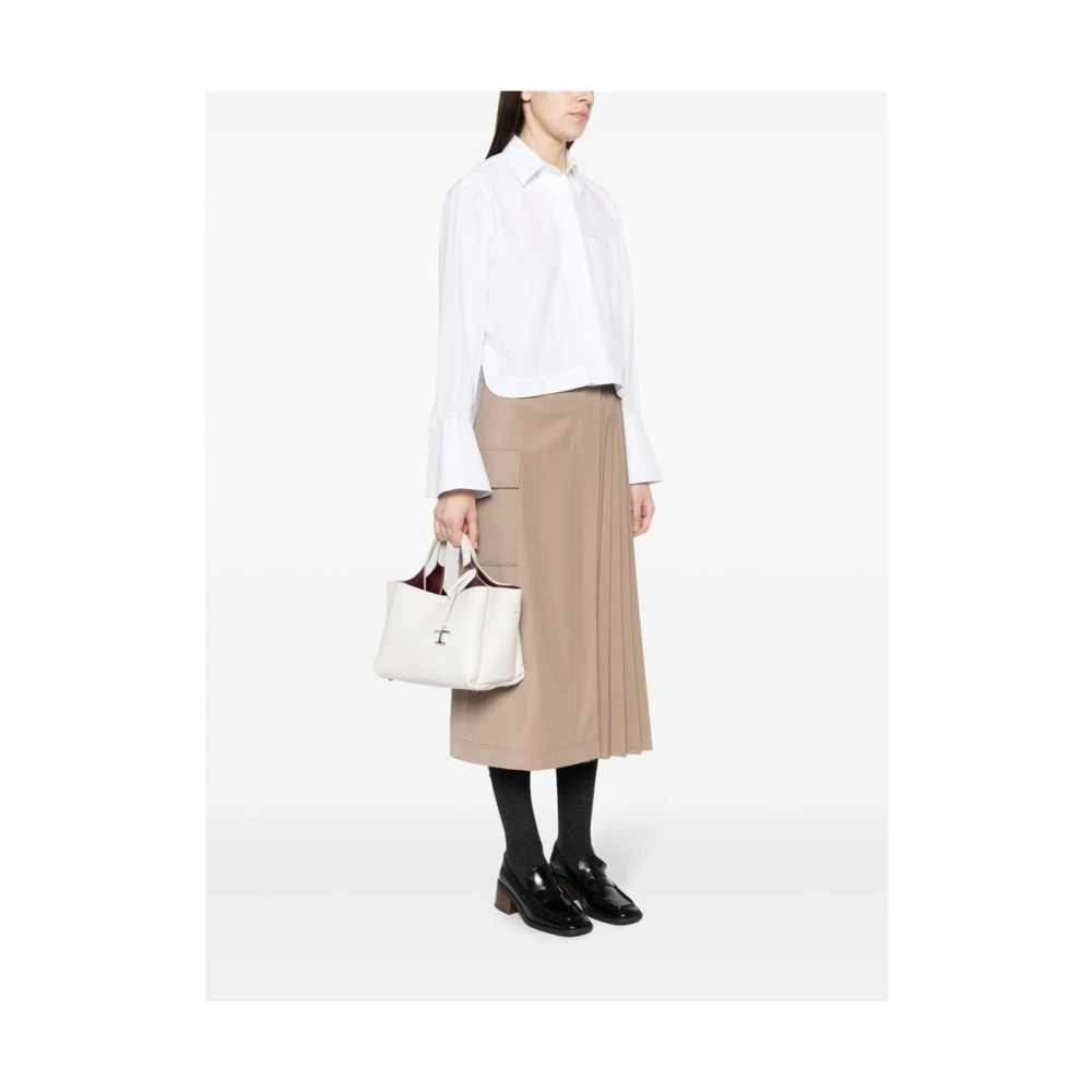 TOD'S Off-White Korrelig Leren Handtas White Dames