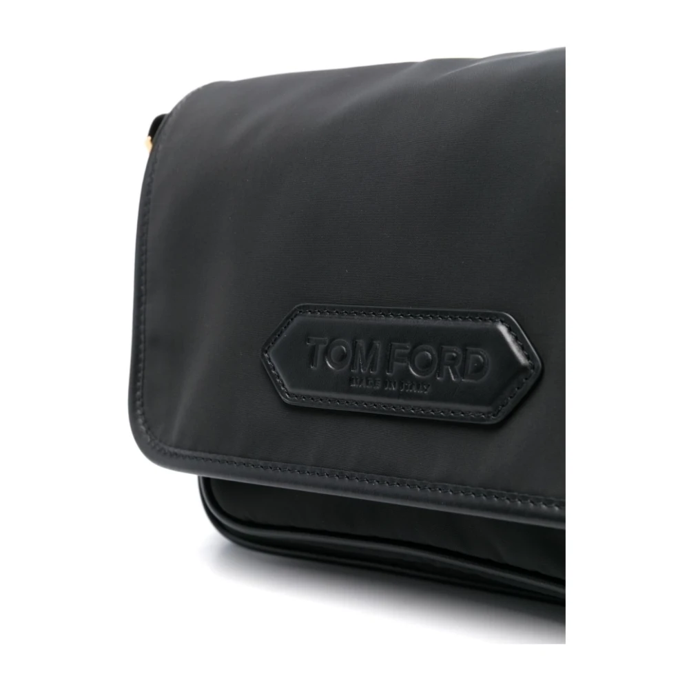 Tom Ford Zwarte Schoudertas met Overslag Black Heren