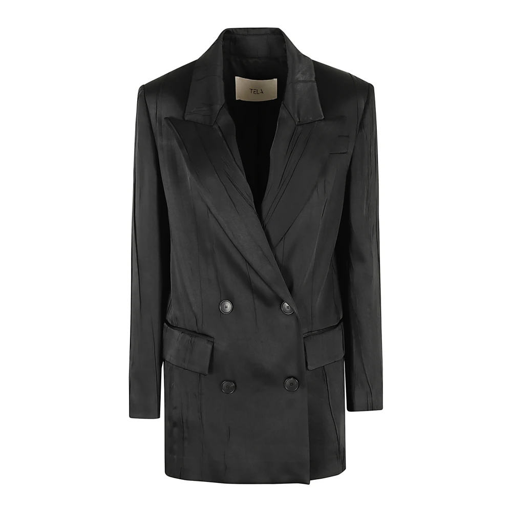 Tela Zachte Gebreide Trui in Giuggiola Stijl Black Dames