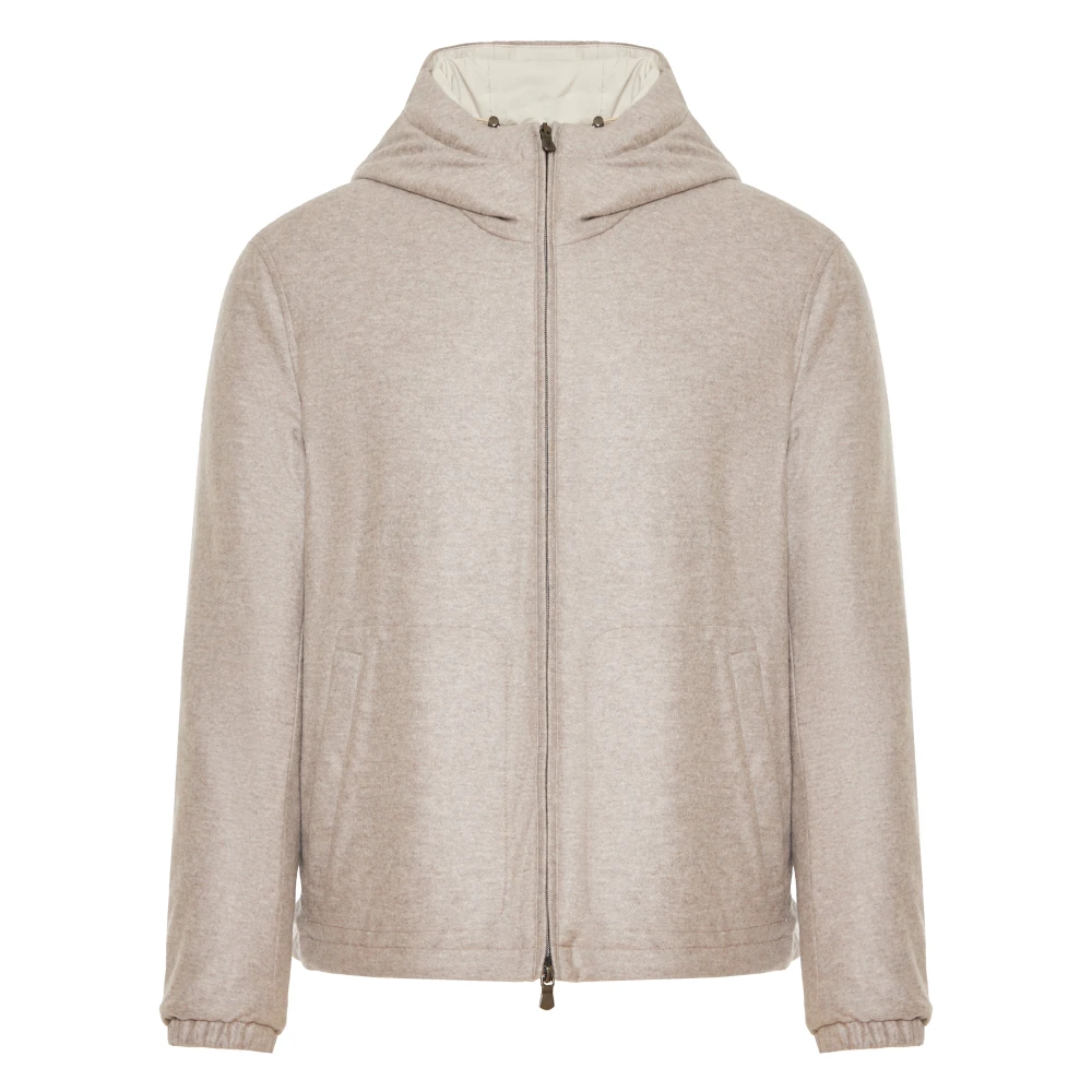 Fedeli Luxe Cashmere Hoodie Italië Beige Heren