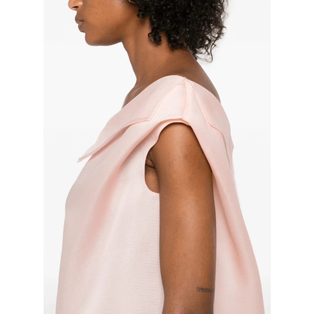 Khaite Roze Top met Rits en Kapmouwen Pink Dames