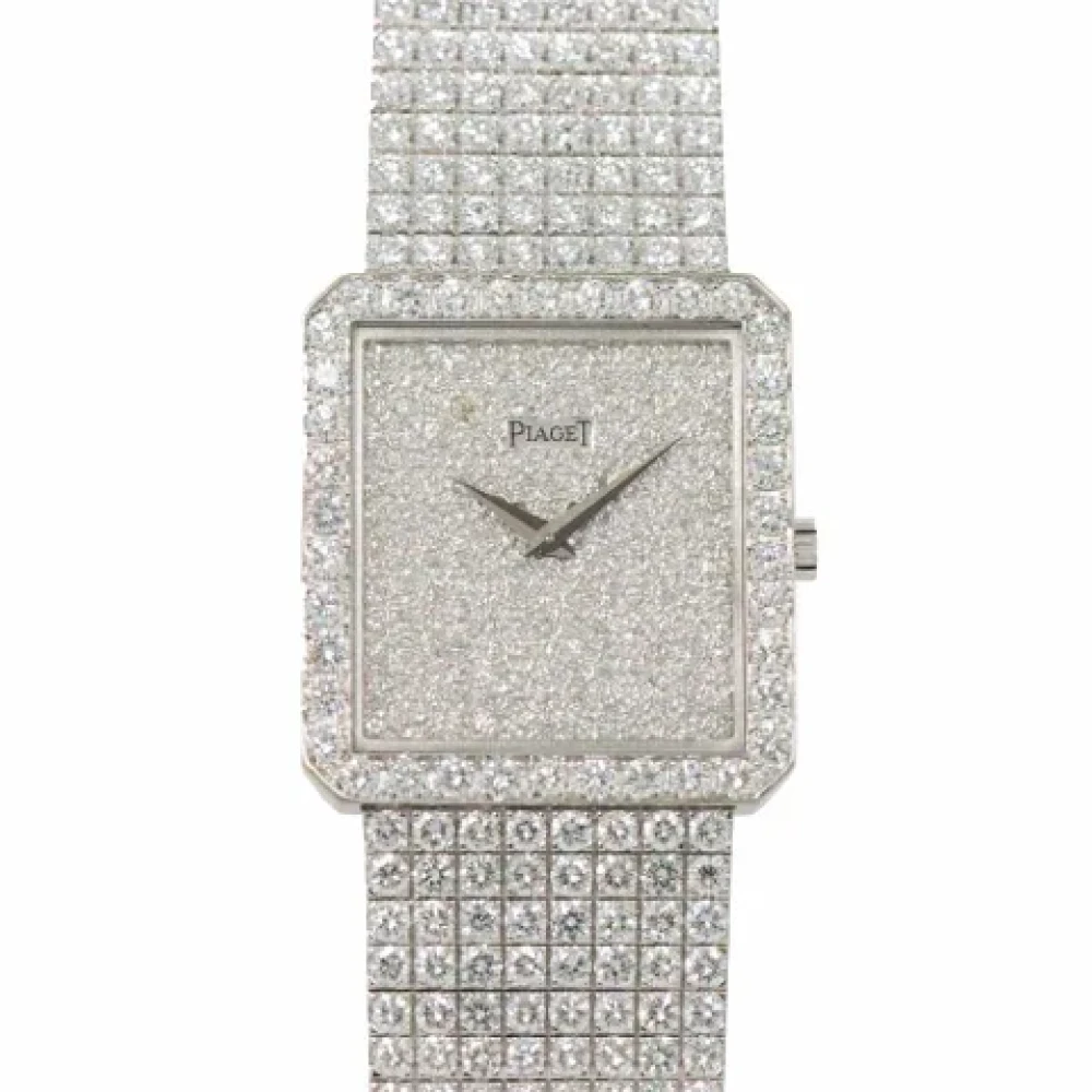 Piaget Pre-owned Pre-owned Vitt guld klockor Gray, Herr