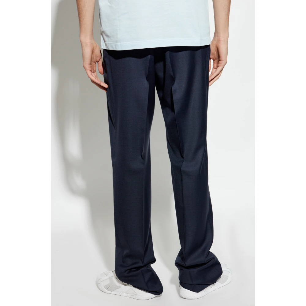 Versace Wollen broek met vouw Blue Heren