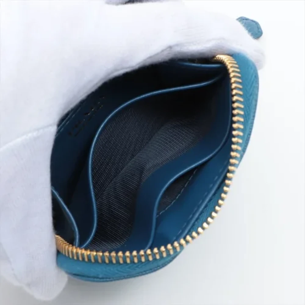 Prada Vintage Pre-owned Leather wallets Blue Dames