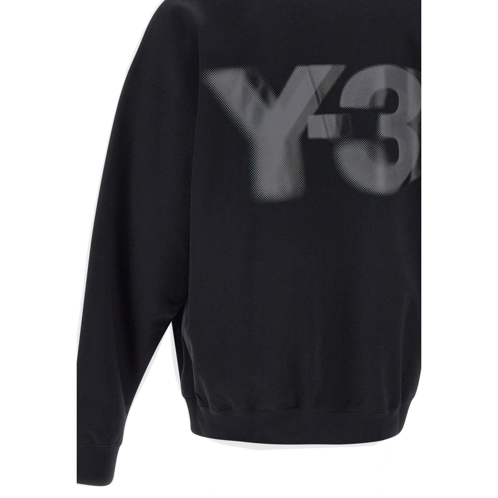 Y-3 Zwarte Katoenen Sweatshirt met Logo Print Black Heren