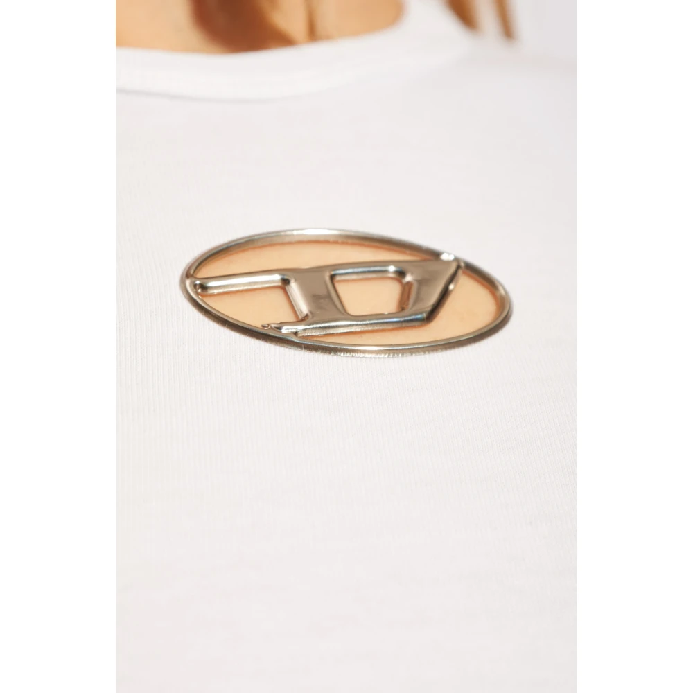 Diesel T-Uncutie-Long-Od White Dames