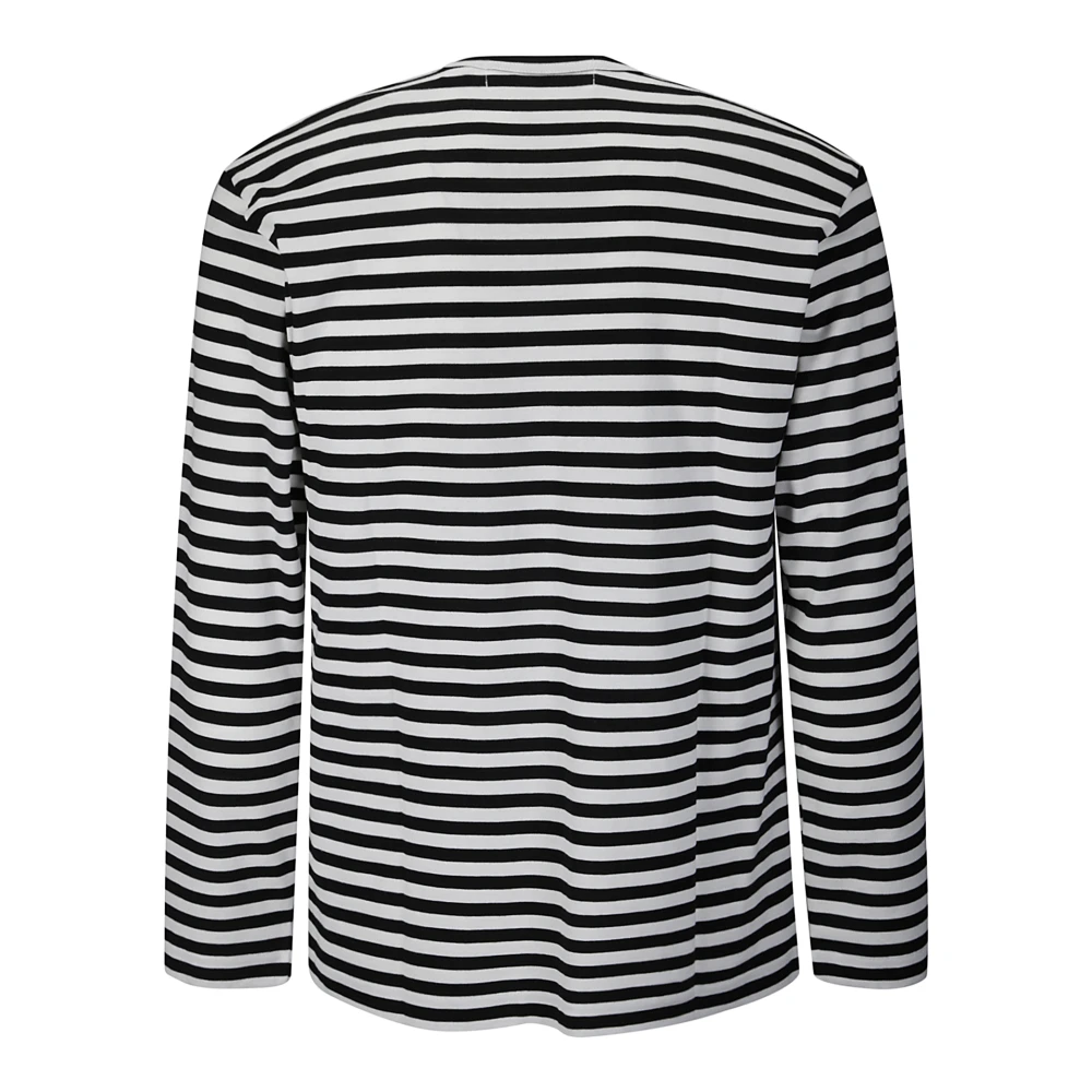 Comme des Garçons Play Gestreept Hart Longsleeve T-Shirt Black Heren