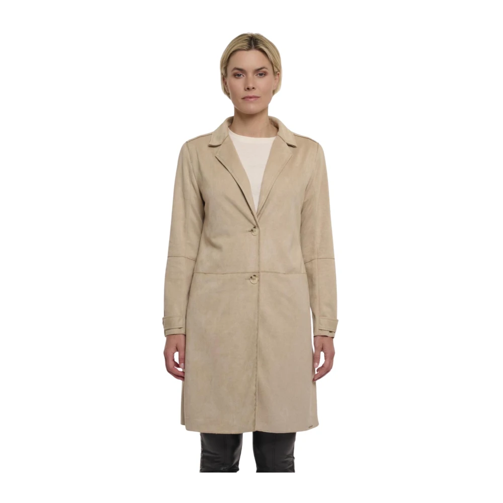 Rino&Pelle Faux Suede Desert Coat Beige Dames
