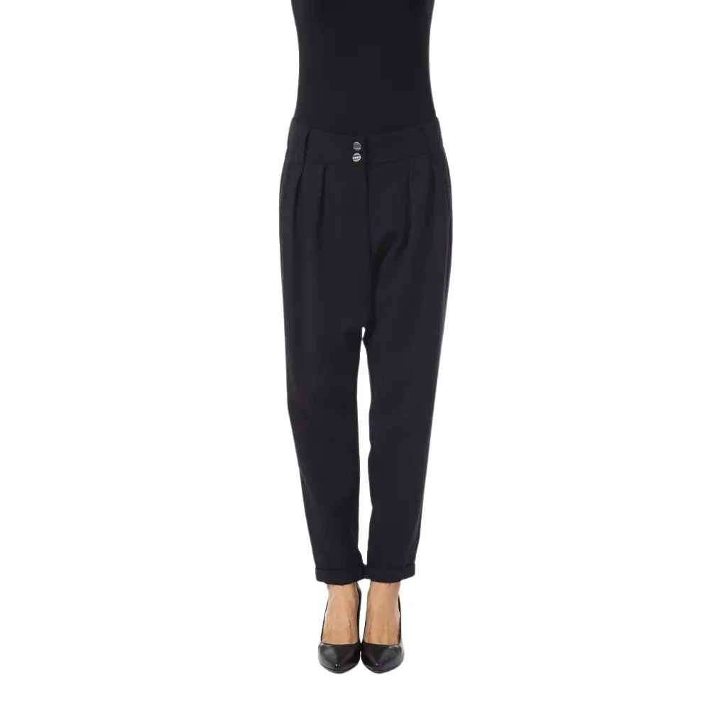 Byblos Stijlvolle Zwarte Oversized Broek Black Dames