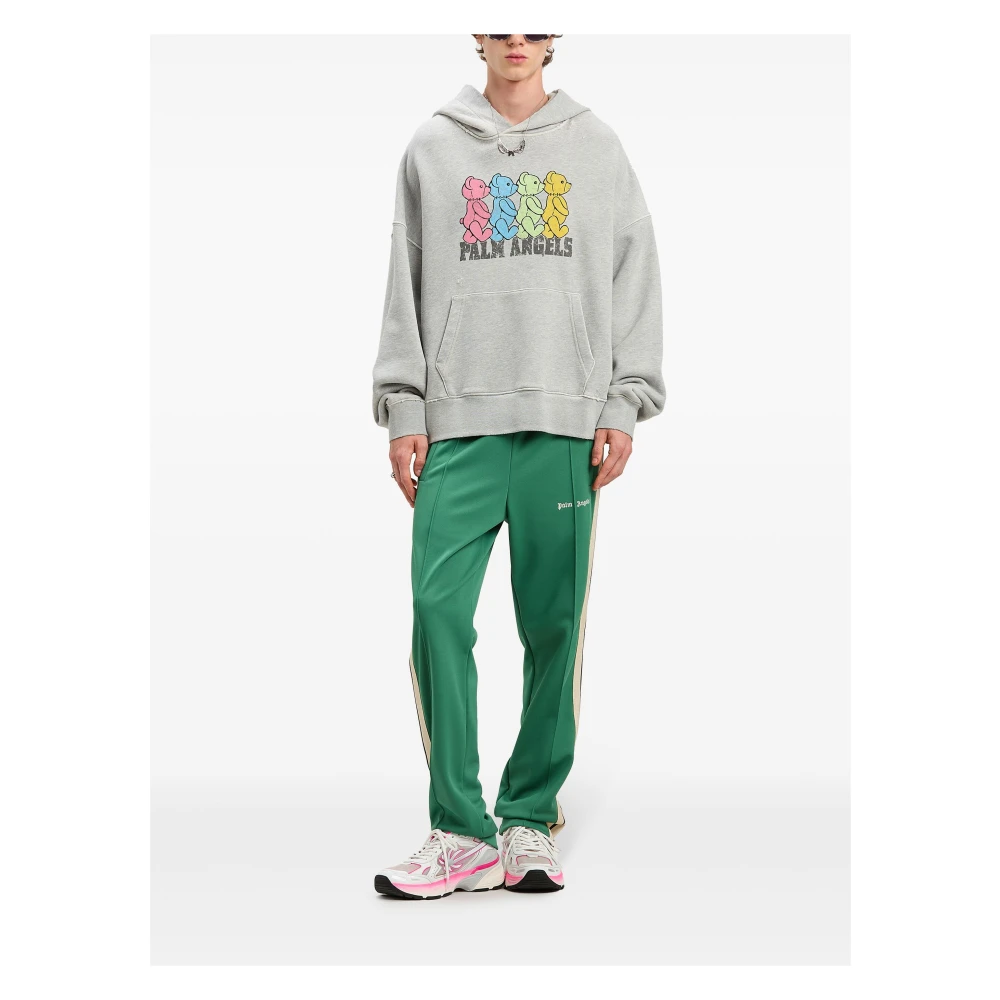Palm Angels Grijs Melan Crossroads Bears Hoody Gray Heren