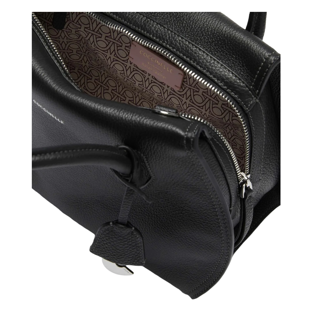 Coccinelle Leren handtas met ritssluiting Black Dames