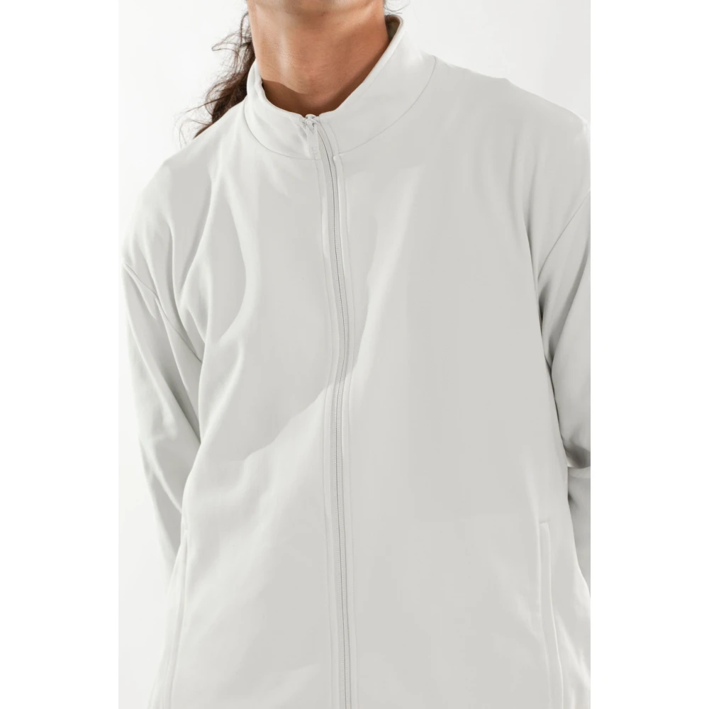 Y-3 Orbit Grey Zip Track Jacket White Heren