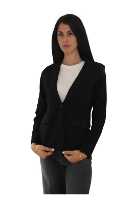 Svart stickad kavaj - XS, BLK