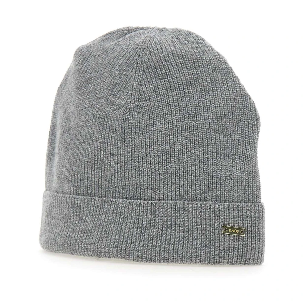 KAOS Ull Kashmir Beanie, Grå Färg, Mini Logo Gray, Dam