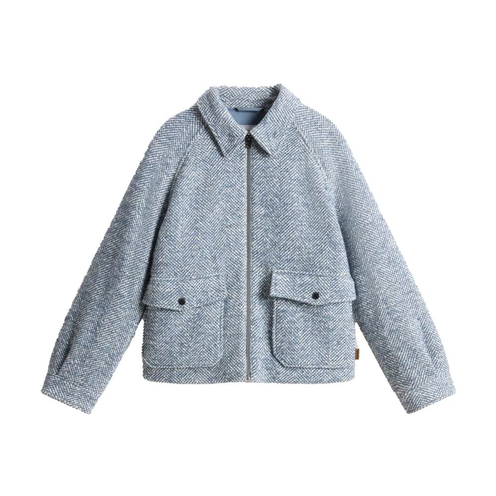 Woolrich Casual wollen overhemdjack Blue Dames