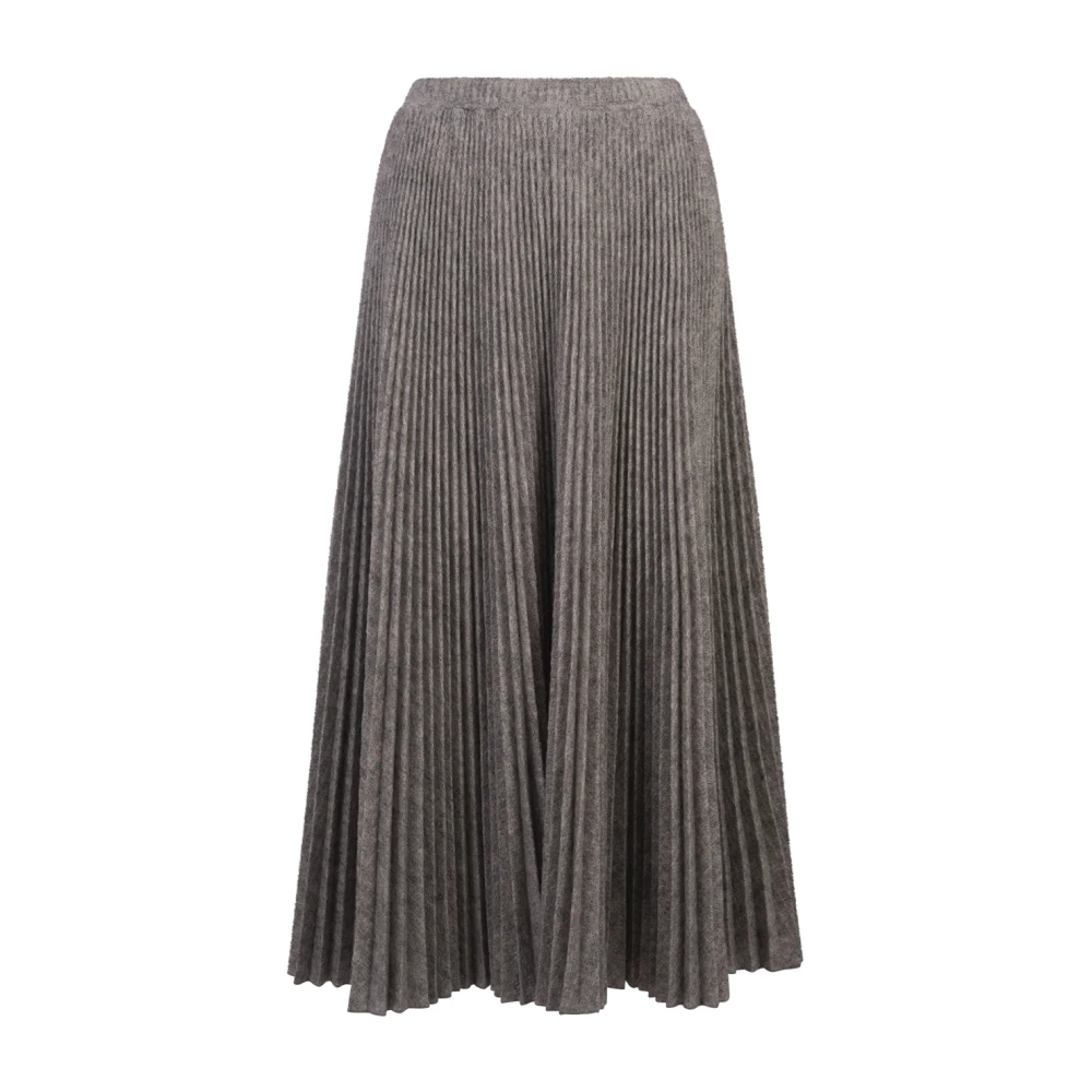 Ermanno Scervino Wijdvallende Midi Rok Grijs Geplooid Gray Dames