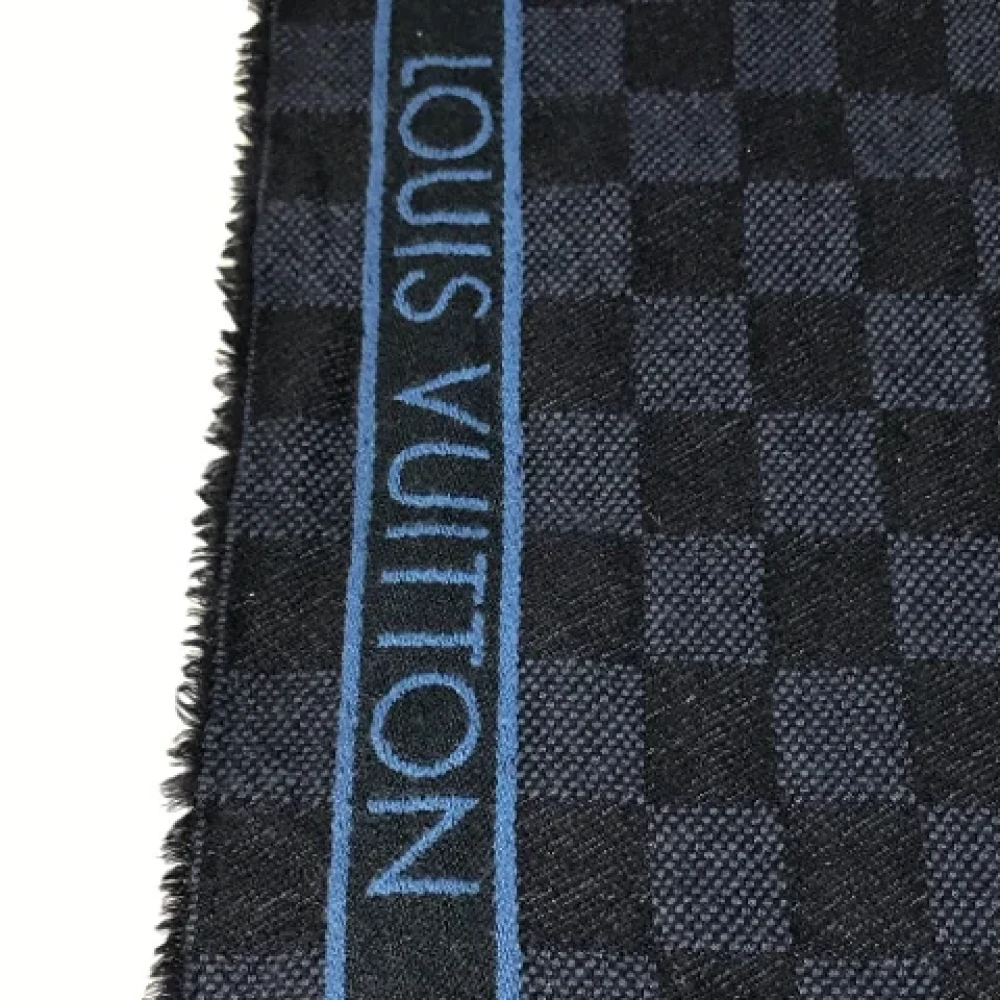 Louis Vuitton Vintage Pre-owned Wool scarves Blue Heren