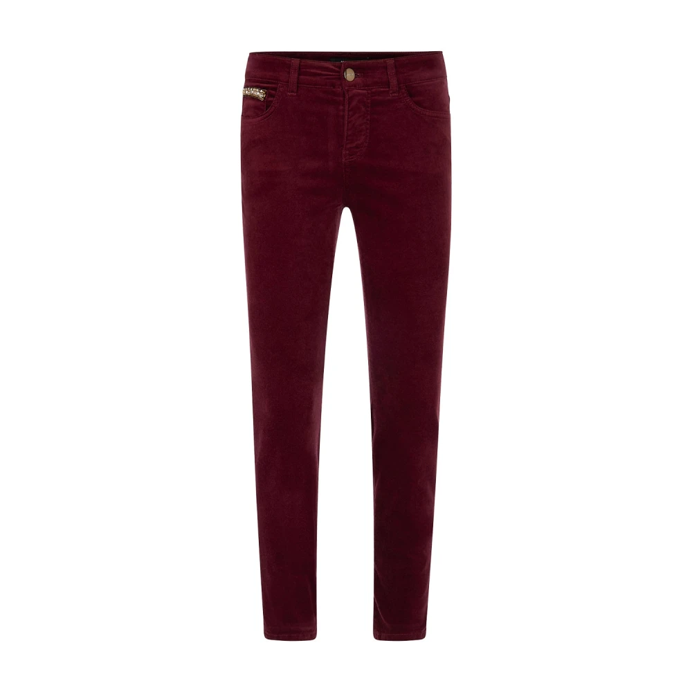 Marc Cain Women's Red Slim-Fit Trousers, 2XL, Elegant Slim-Fit Trousers